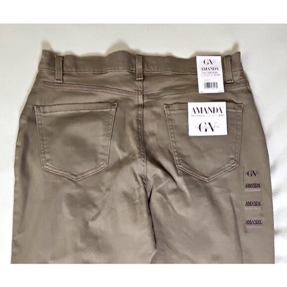 Gloria Vanderbilt Jeans Size 14 Womens Tan Khaki Pants Mid Rise Tapered NWT - Picture 6 of 7